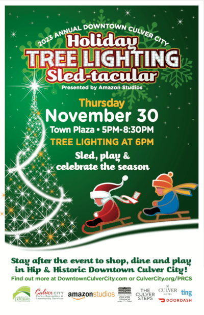 holiday tree lighting sled-tacular