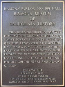 ramona museum inscription